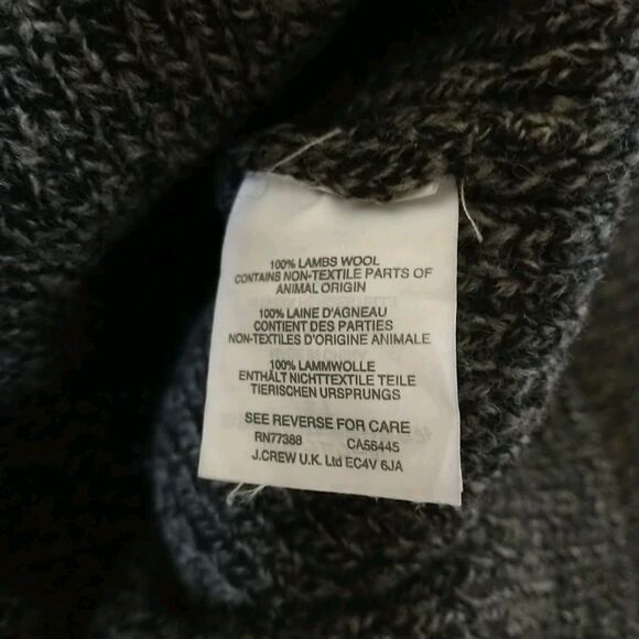 J Crew Cardigan Sweater Mens S Gray Shawl Collar LambsWool Chunky Pocket Granpa - Picture 8 of 9